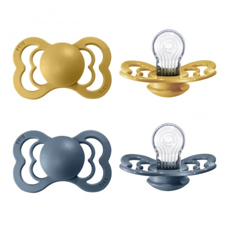BIBS Supreme - 2-pak,  Str. 2 (6+ mdr.), Symmetrisk - Silikone,