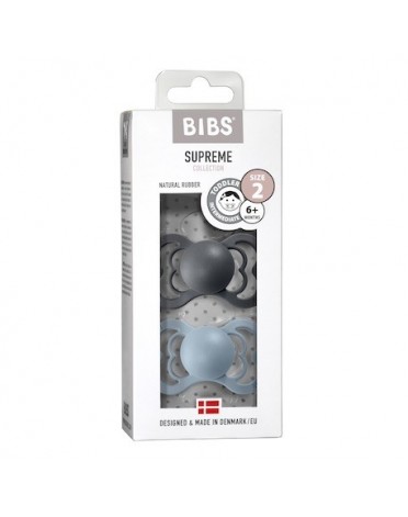 BIBS Supreme - 2-pak,  Str. 2 (6+ mdr.), Symmetrisk - Latex,