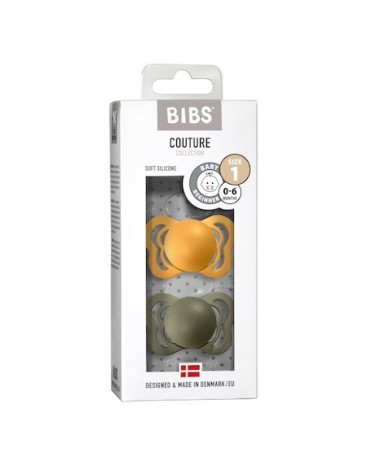 BIBS Couture - 2-pak,  Str. 1 (0-6 mdr.), Anatomisk - Silikone