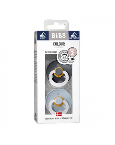 BIBS Colour - 2-pak,  Str. 2 (6+ mdr.),  Rund - Latex