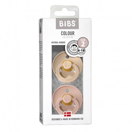 BIBS Colour - 2-pak,  Str. 2 (6+ mdr.),  Rund - Latex