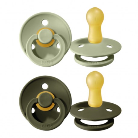 BIBS Colour - 2-pak,  Str. 2 (6+ mdr.),  Rund - Latex