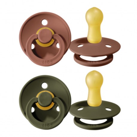 BIBS Colour - 2-pak,  Str. 2 (6+ mdr.),  Rund - Latex