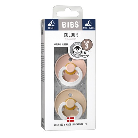 BIBS Colour - 2-pak,  Str. 3 (18+ mdr.), Rund - Latex