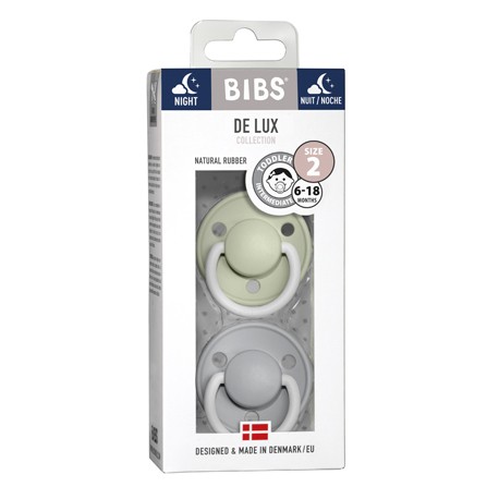 BIBS De Lux - 2-pak,  Str. 2 (6+ mdr.), Rund - Latex,