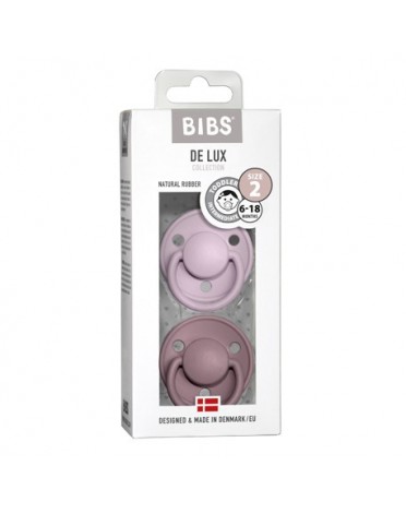 BIBS De Lux - 2-pak,  Str. 2 (6+ mdr.), Rund - Latex,