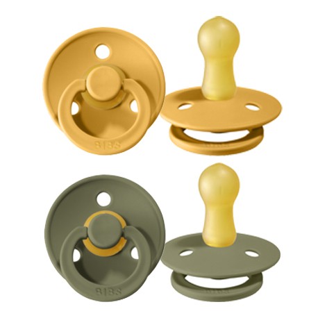 BIBS Colour - 2-pak,  Str. 2 (6+ mdr.),  Rund - Latex