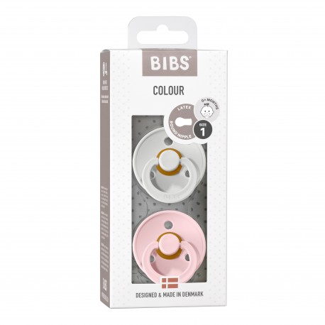 BIBS Colour - 2-pak,  Str. 1 (0-6 mdr.), Rund - Latex,