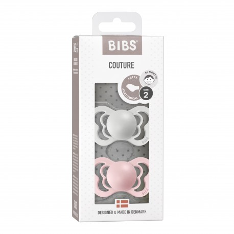 BIBS Couture - 2-pak,  Str. 2 (6+ mdr.), Anatomisk - Latex,