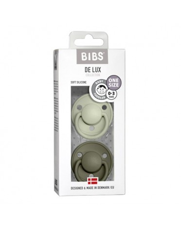 BIBS De Lux Night - 2-pak,  One size (0-36 mdr.), Rund - Silikone,
