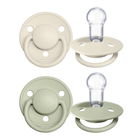 BIBS De Lux Night - 2-pak,  One size (0-36 mdr.), Rund - Silikone,