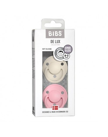 BIBS De Lux Night - 2-pak,  One size (0-36 mdr.), Rund - Silikone,
