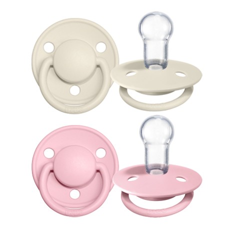BIBS De Lux Night - 2-pak,  One size (0-36 mdr.), Rund - Silikone,