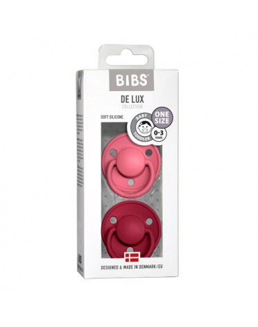 BIBS De Lux Night - 2-pak,  One size (0-36 mdr.), Rund - Silikone,