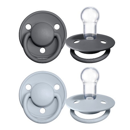 BIBS De Lux Night - 2-pak,  One size (0-36 mdr.), Rund - Silikone,