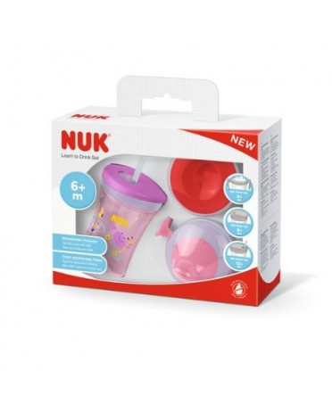 NUK  Lær-at-drikke - kop, Lys lilla,  6+m