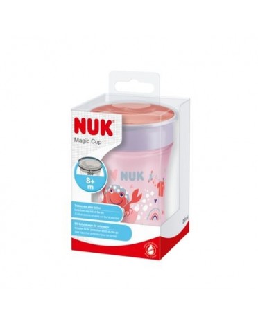NUK  Magic Cup - kop, Drikkekop, Lyserød,  8+m