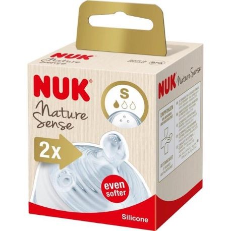 NUK  Nature Sense, Flaskesut - 2-pak, S, 0-18+ mdr.