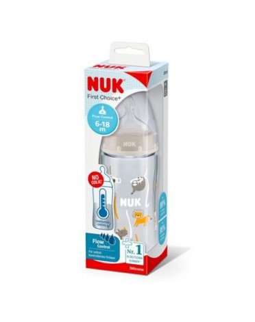 NUK  First Choice, Sutteflaske, Blå, 6-18 mdr.