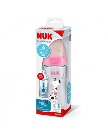 NUK  First Choice, Sutteflaske, Blå, 6-18 mdr.