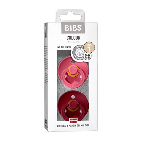 BIBS Colour - 2-pak,  Str. 1 (0-6 mdr.), Rund - Latex,