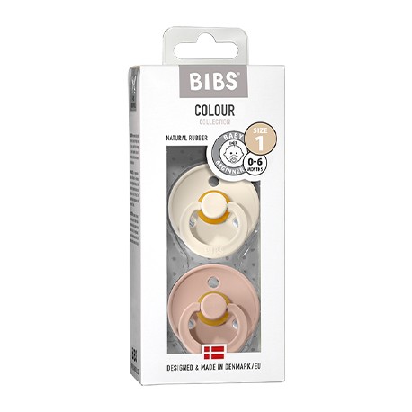 BIBS Colour - 2-pak,  Str. 1 (0-6 mdr.), Rund - Latex,