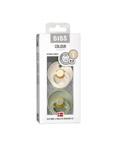 BIBS Colour - 2-pak,  Str. 1 (0-6 mdr.), Rund - Latex,