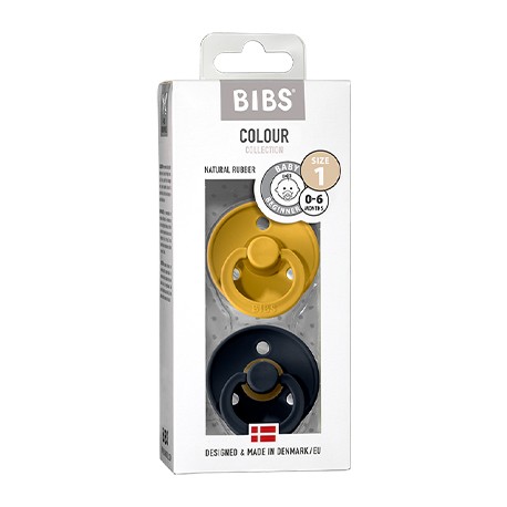BIBS Colour - 2-pak,  Str. 1 (0-6 mdr.), Rund - Latex,