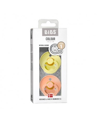 BIBS Colour - 2-pak,  Str. 1 (0-6 mdr.), Rund - Latex,