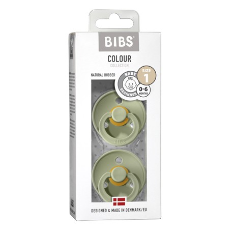 BIBS Colour - 2-pak,  Str. 1 (0-6 mdr.), Rund - Latex,
