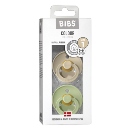 BIBS Colour - 2-pak,  Str. 1 (0-6 mdr.), Rund - Latex,