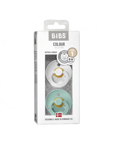 BIBS Colour - 2-pak,  Str. 1 (0-6 mdr.), Rund - Latex,
