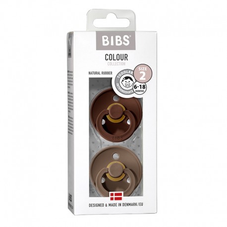 BIBS Colour - 2-pak,  Str. 2 (6+ mdr.),  Rund - Latex