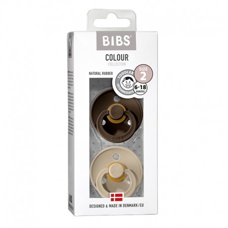 BIBS Colour - 2-pak,  Str. 2 (6+ mdr.),  Rund - Latex
