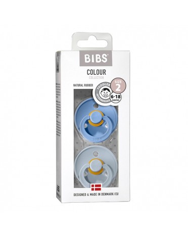 BIBS Colour - 2-pak,  Str. 2 (6+ mdr.),  Rund - Latex