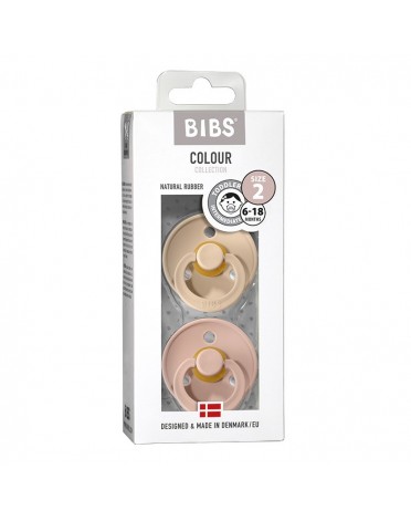 BIBS Colour - 2-pak,  Str. 2 (6+ mdr.),  Rund - Latex