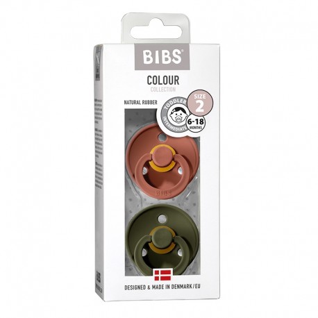 BIBS Colour - 2-pak,  Str. 2 (6+ mdr.),  Rund - Latex
