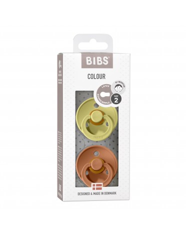 BIBS Colour - 2-pak,  Str. 2 (6+ mdr.),  Rund - Latex