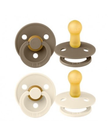 BIBS Colour - 2-pak,  Str. 2 (6+ mdr.),  Rund - Latex