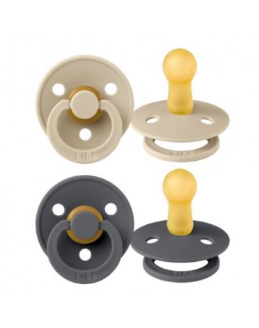 BIBS Colour - 2-pak,  Str. 2 (6+ mdr.),  Rund - Latex