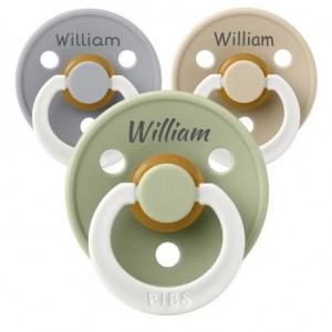 BIBS Colour Night, Str. 1 (0-6 mdr.) , Symmetrisk - Latex, Sutter med navn
