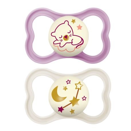 MAM Air Night 2-pack, Str. 3 (16-36 mdr.), Symmetrisk - Silikone