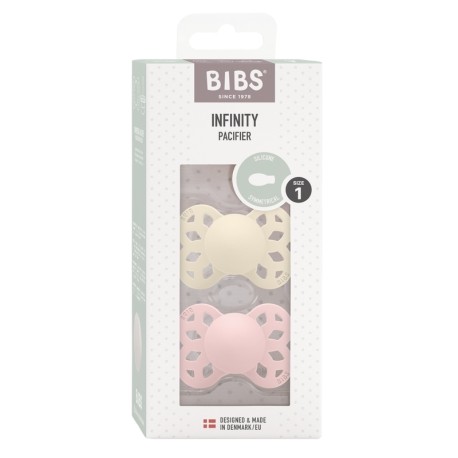 BIBS Infinity 2-pak,  Str. 1 (0-6 mdr.), Symmetrisk - Silikone