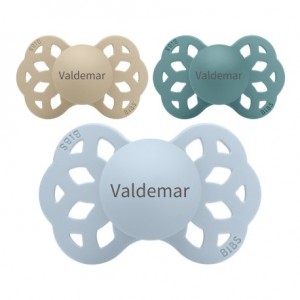BIBS Infinity,  Str. 2 (6+ mdr.), Anatomisk - Silikone, Sutter med navn