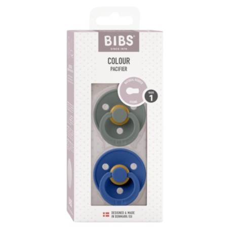 BIBS Colour - 2-pak,  Str. 1 (0-6 mdr.), Rund - Latex,