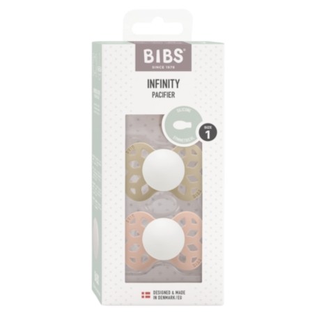 BIBS Infinity 2-pak,  Str. 1 (0-6 mdr.), Symmetrisk - Silikone