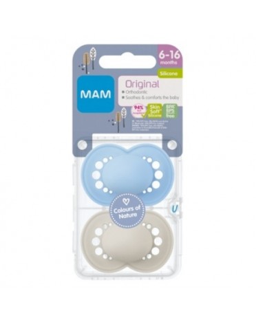 MAM Original 2-pack, Str. 2 (6-16 mdr.), Symmetrisk - Silikone