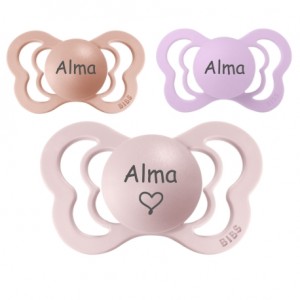 Bibs Couture,  Str. 2 (6+ mdr.), Anatomisk - Latex, Sutter med navn