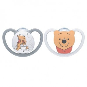 NUK Space Disney, Str. 2 (6-18 mdr.), Anatomisk - Silikone, 2-pak