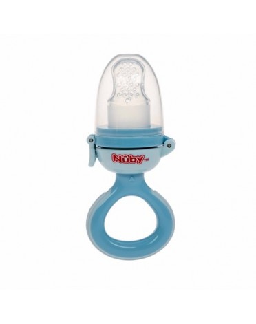 Nüby, Silikone nipple til madning, 6 mdr., Blue